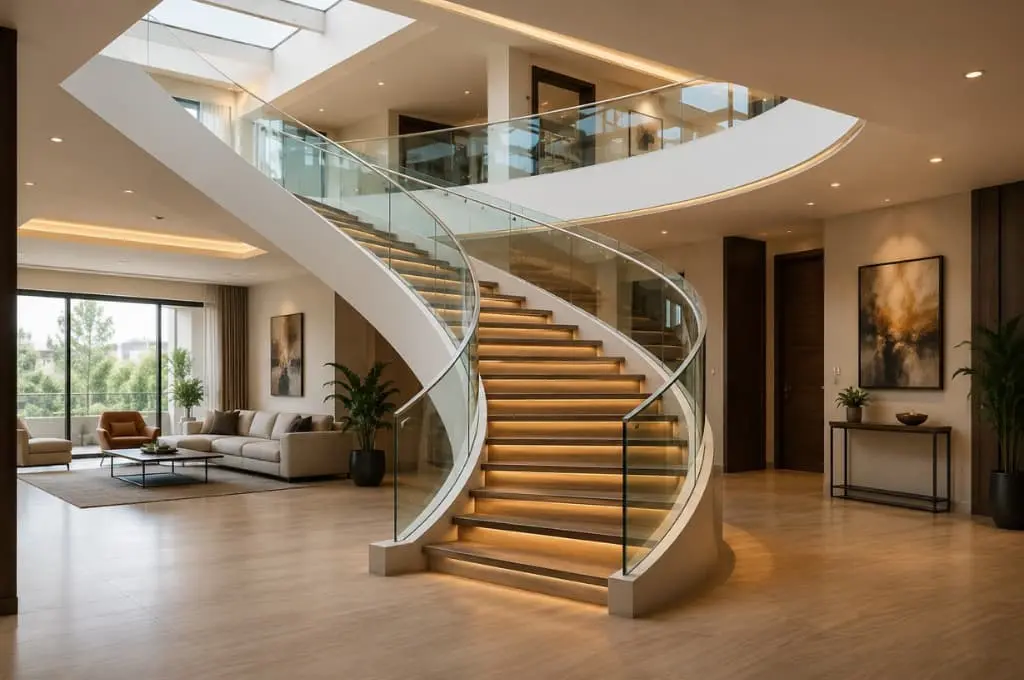 glass railing staircase