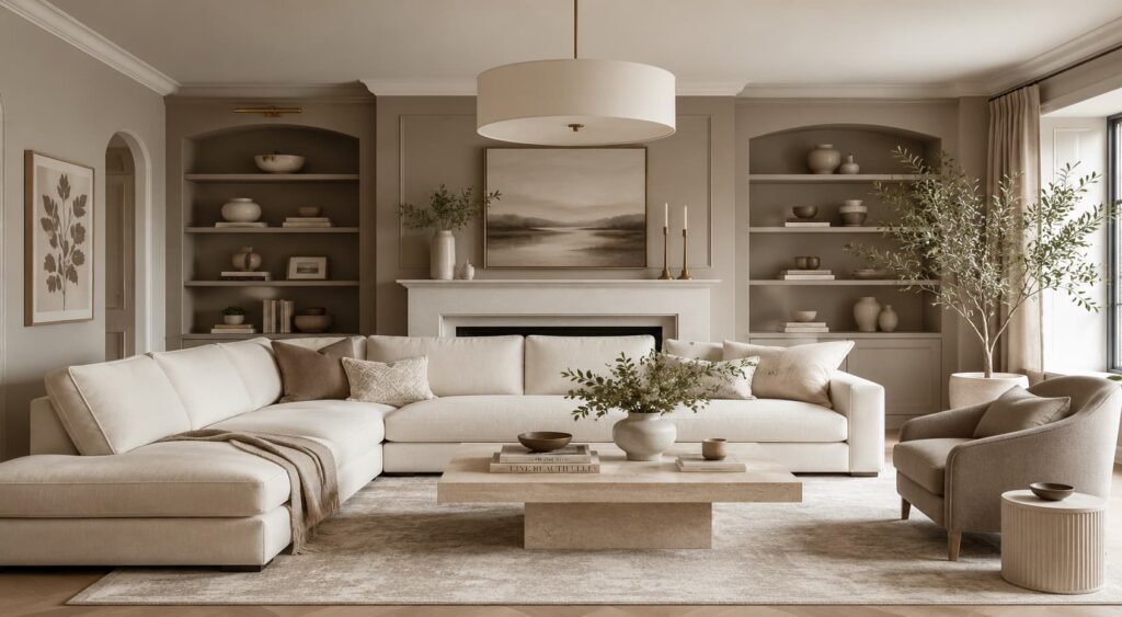 Taupe and Cream