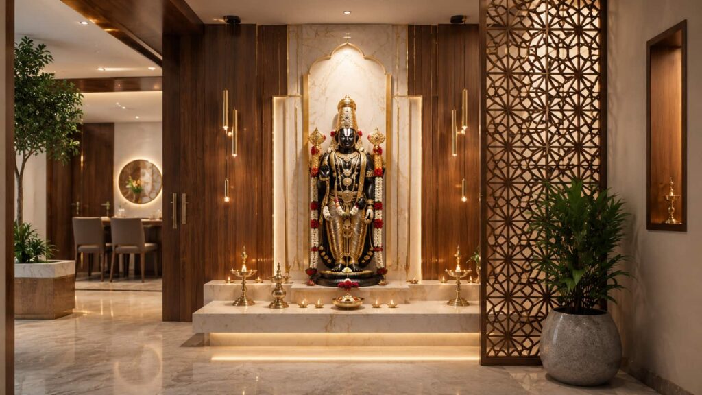 Contemporary Fusion Pooja Room