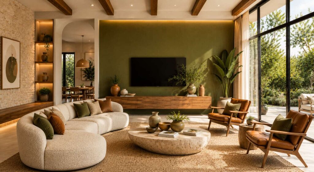 Olive Green Accent Wall