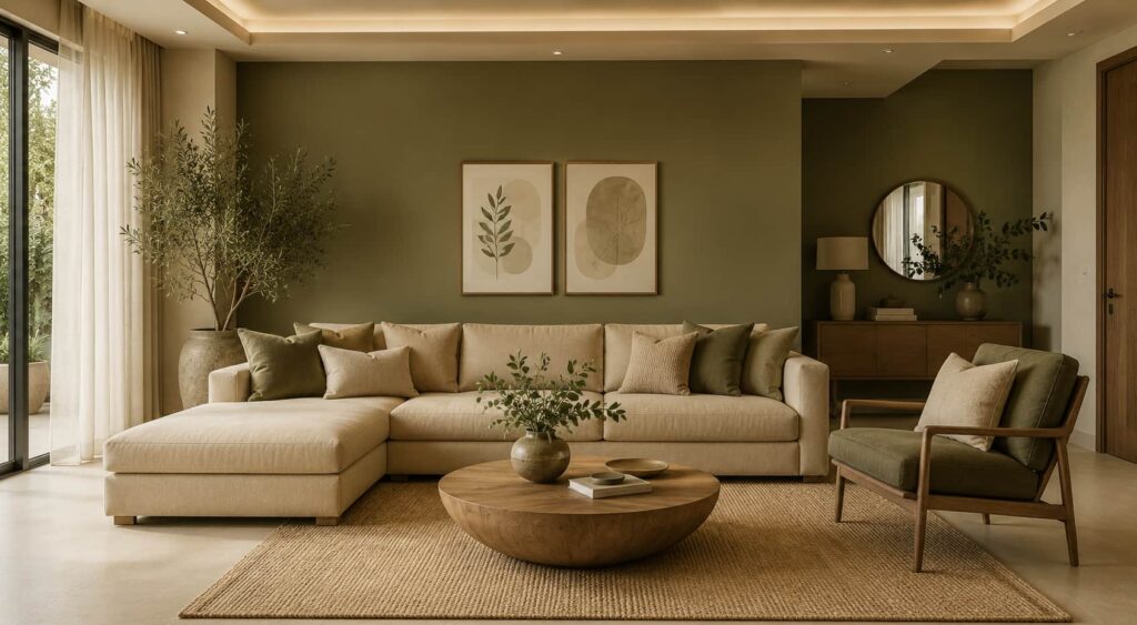 Olive Green + Sand