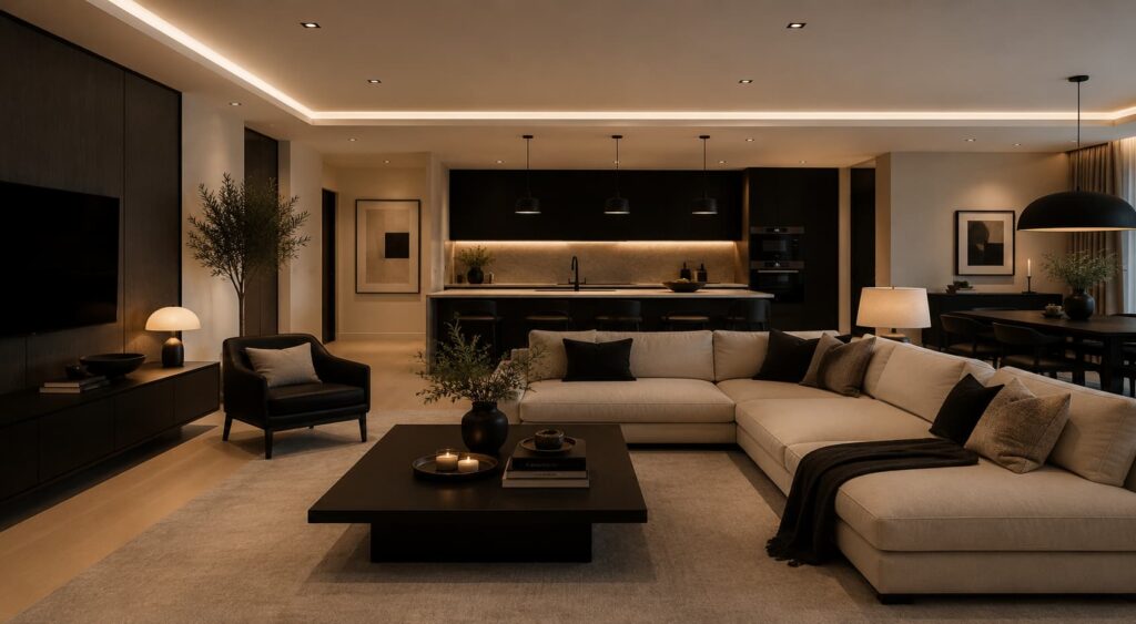 Black and Warm White