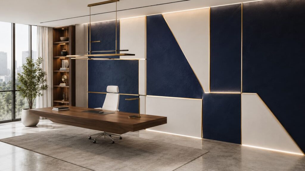 dual contrast navy blue and white