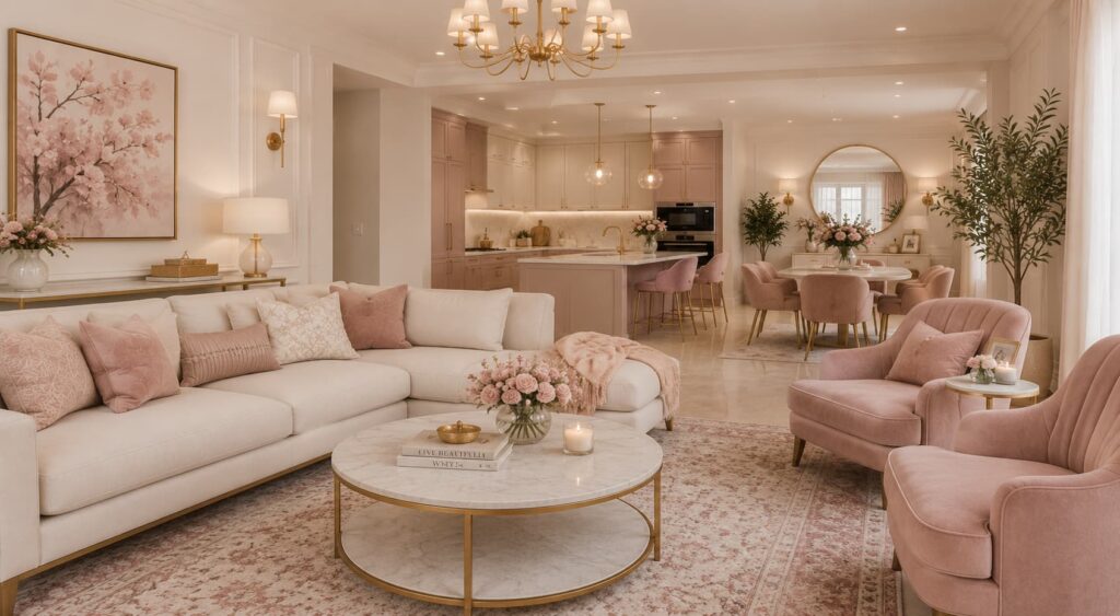 Dusty Pink and Ivory