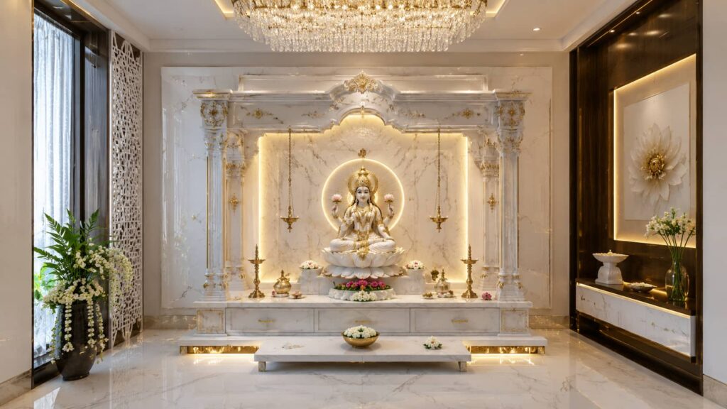 elegant marble mandir