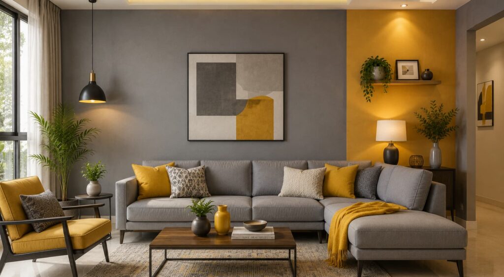 Grey + Mustard Yellow