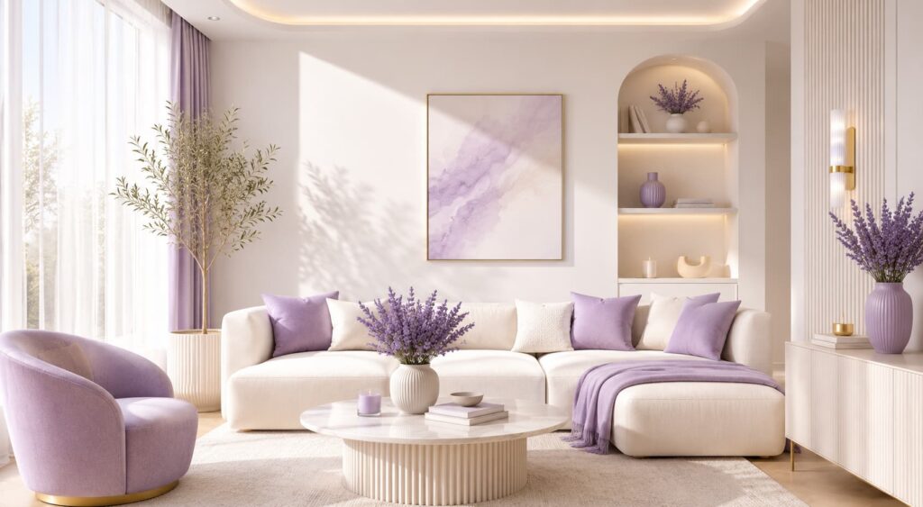 Lavender + Off White