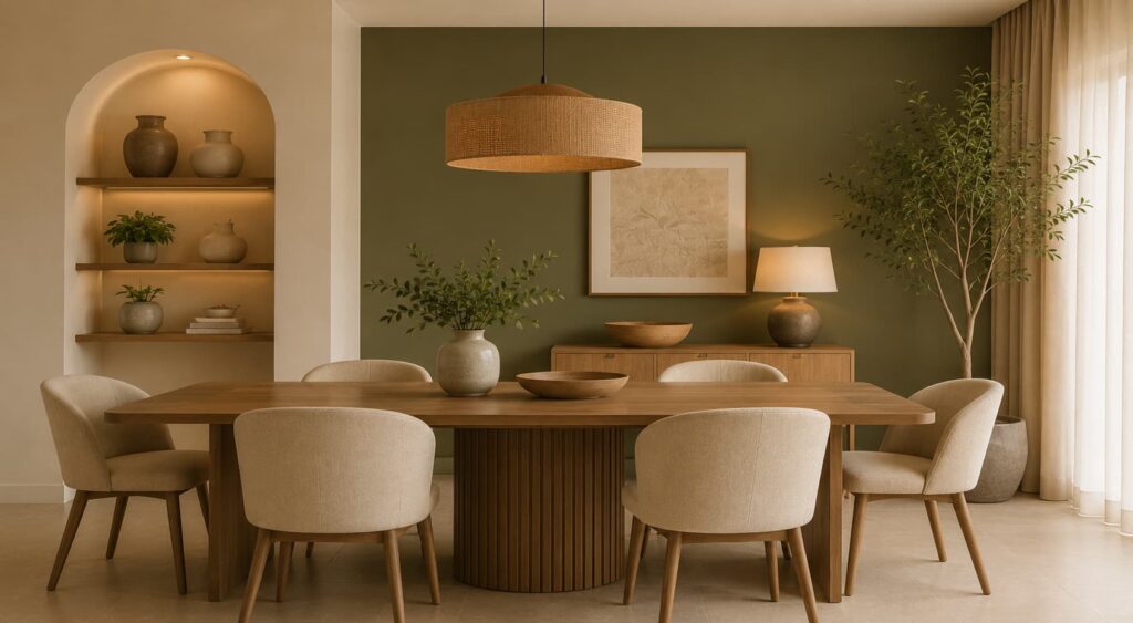 Olive Green and Beige