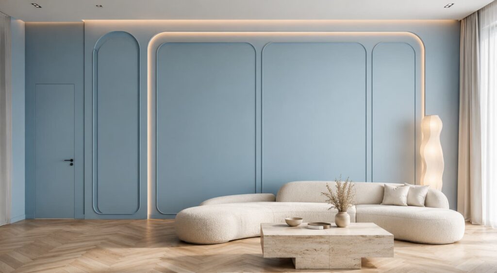 pastel blue serenity wall design