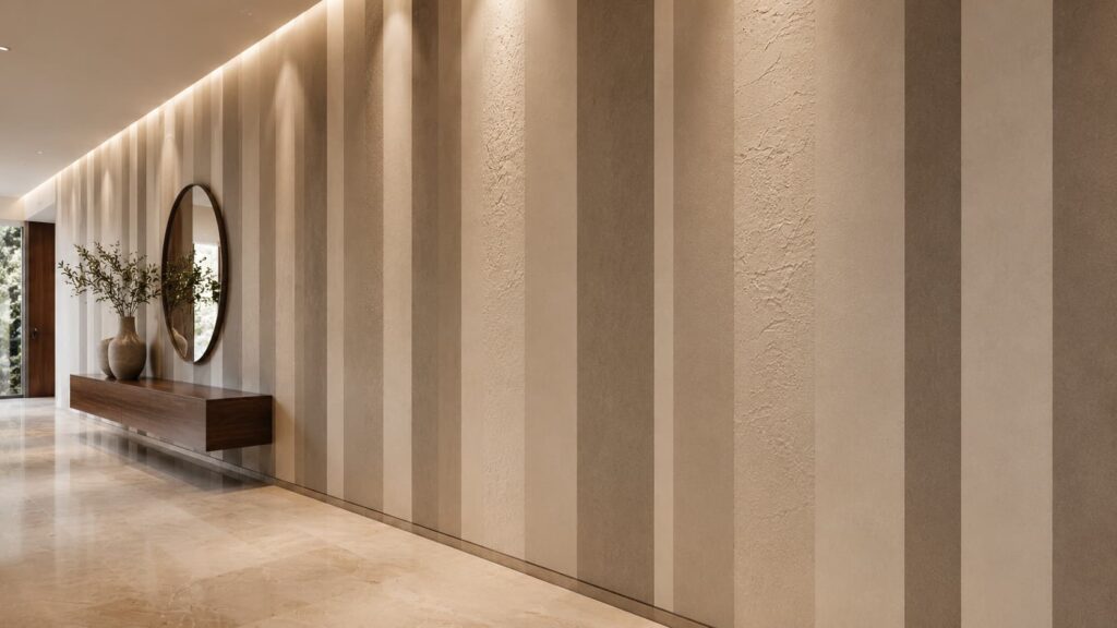 vertical stripe illusion wall design