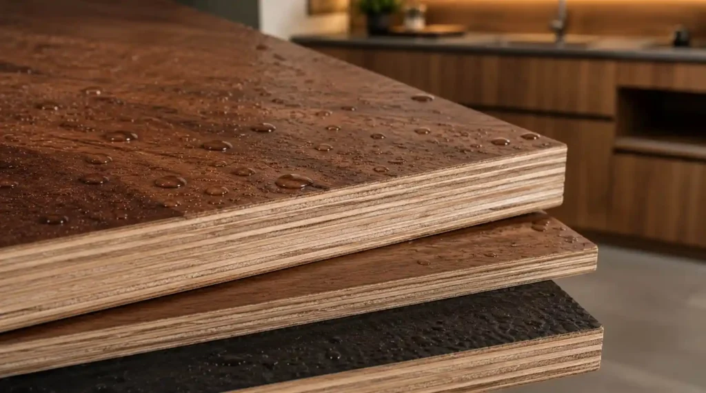 Austin marine plywood with waterproof surface suitable for kitchens, bathrooms, and moisture-prone spaces.