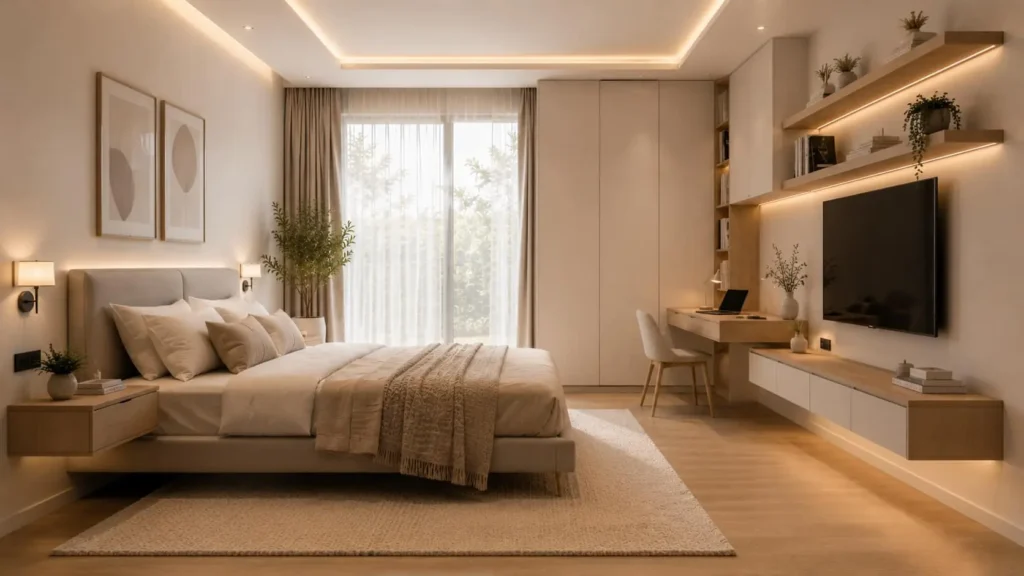 floating furniture for small bedrooms