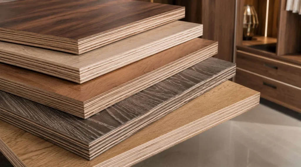Kajaria plywood used in premium wardrobes and modern modular furniture for stylish home interiors.