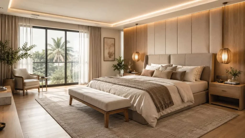 neutral colour bedroom design