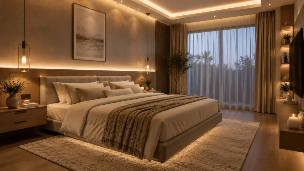 soft lighting for relaxing bedrooms