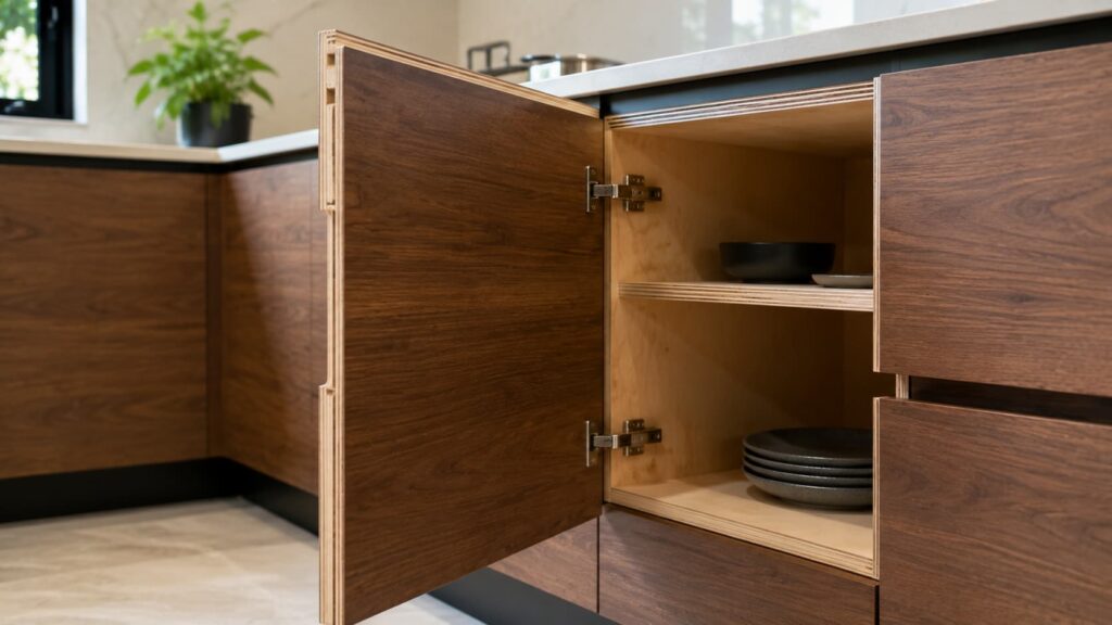 Plywood construction for modular kitchen cabinets